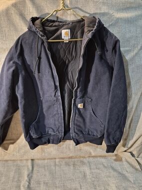 Carhartt Navy Hooded Work Jacket